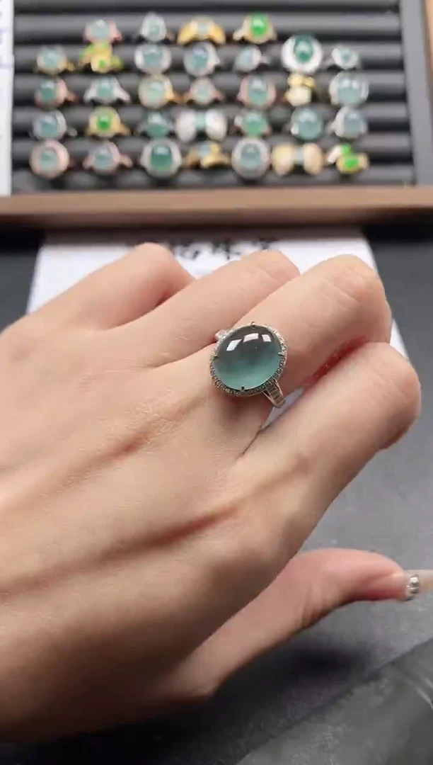 银S925镶嵌戒指翡翠51111