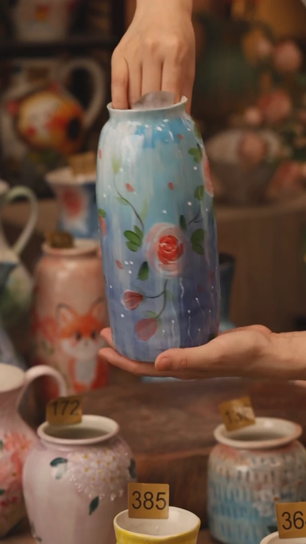 陶瓷106景德镇设计师手作花器摆件侘寂风