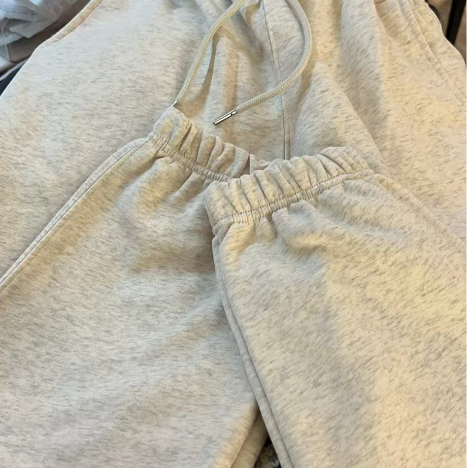 【NO退NO换】韩国东大门冬款咖色燕麦色灰色黑色抽绳束口卫裤