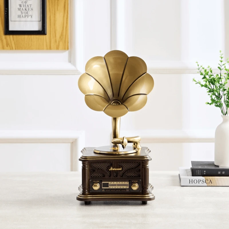 雅诗贝伦复古花瓶花器迷你香薰留声机花瓶花器
