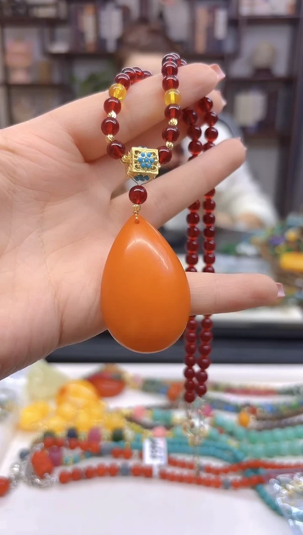 【闪购商品】蜜蜡项链未镶嵌项链X438