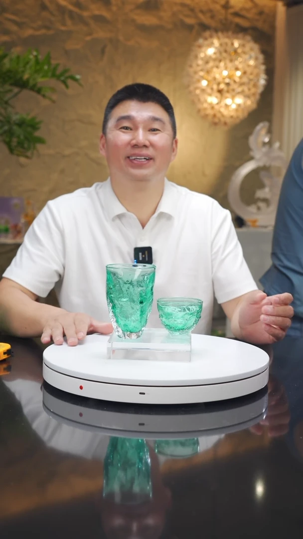 瓷片设计款湖水绿水杯加湖水绿茶杯
