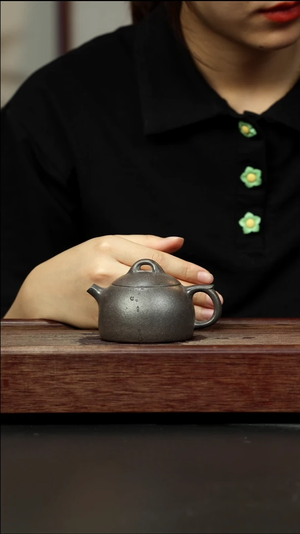 紫砂茶壶百年岩中泥三拼小秦权