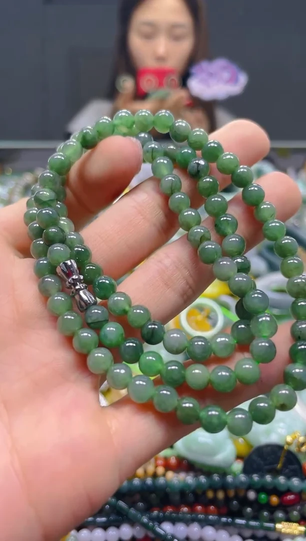 颈饰未镶嵌翡翠5MM/G/翡翠A货，一件也是批发价