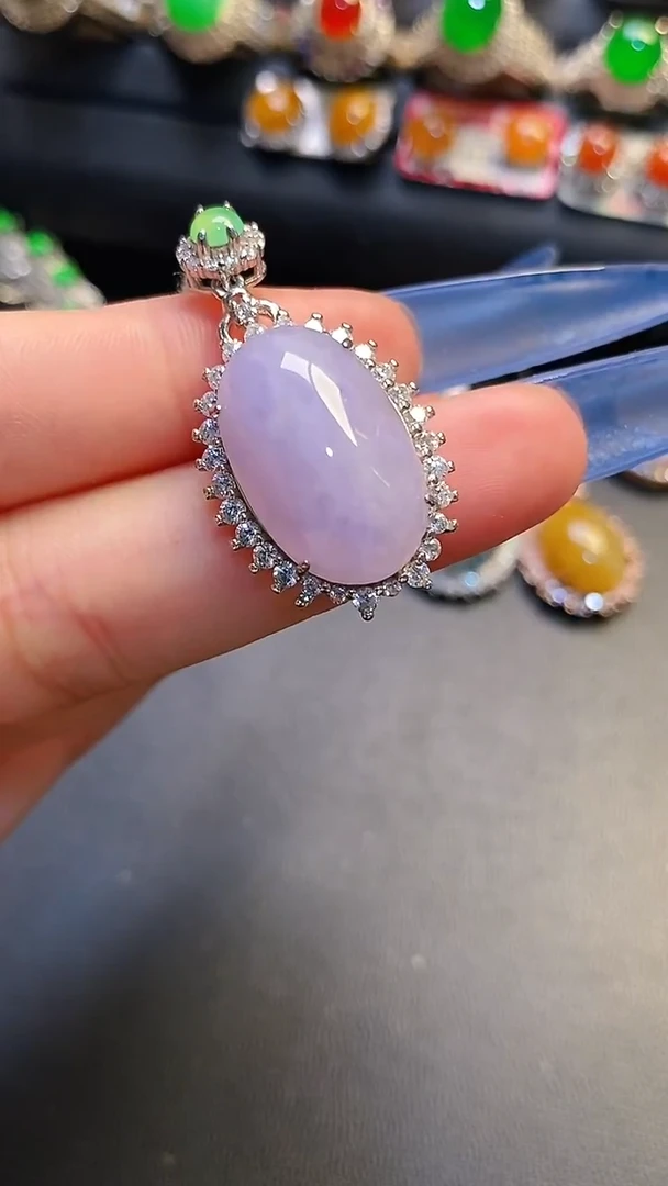 银S925镶嵌戒指翡翠天然