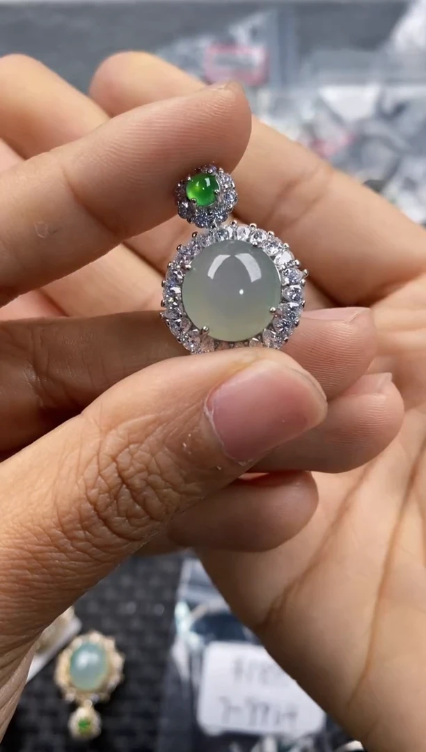 银S925镶嵌戒指翡翠999      2