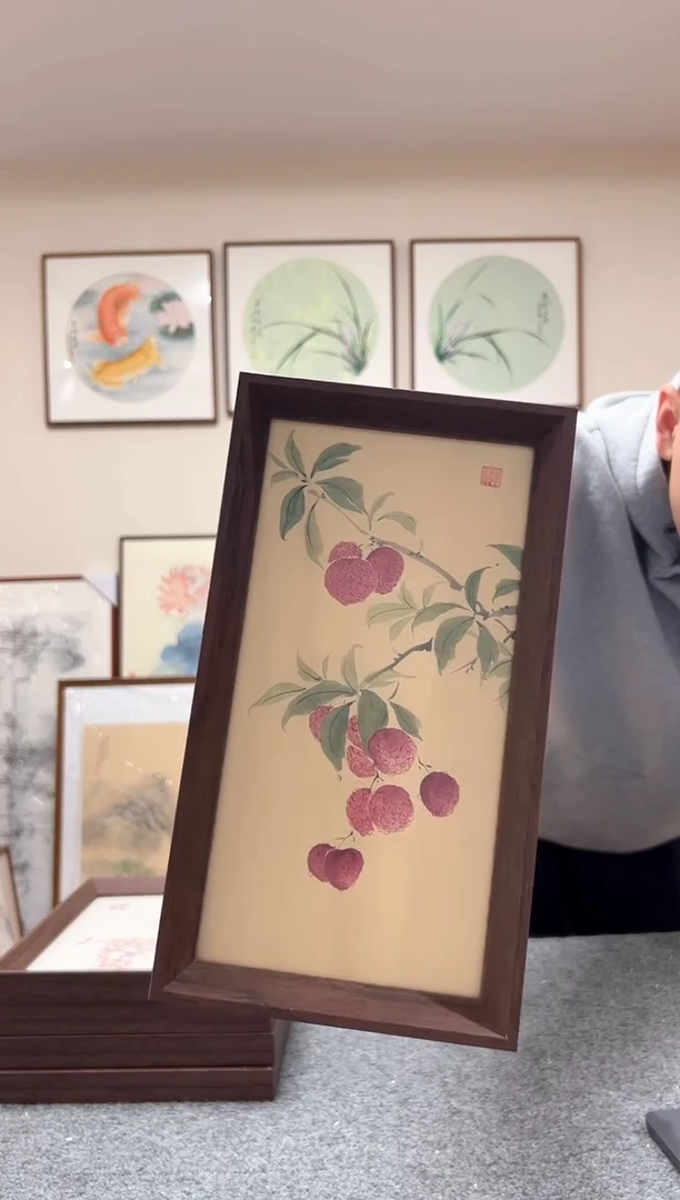 【闪购商品】书法5x10寸国画摆台荔枝大吉大利