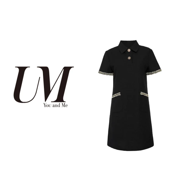 【U.M】小香风翻领精致连衣裙