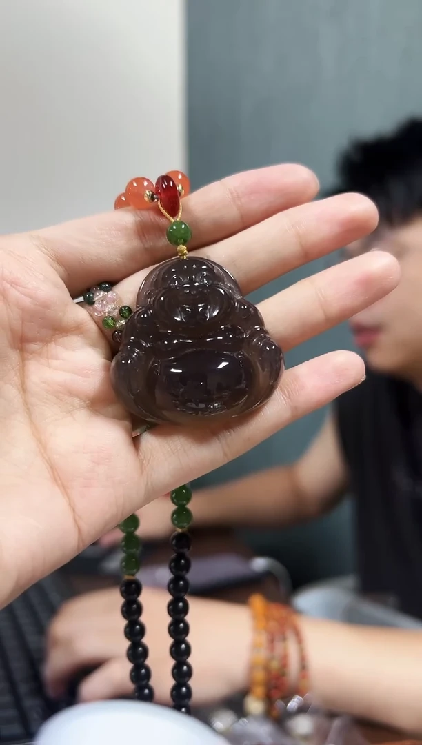 檀香紫檀（小叶紫檀）手串/手链荔**圓紫檀大佛套链