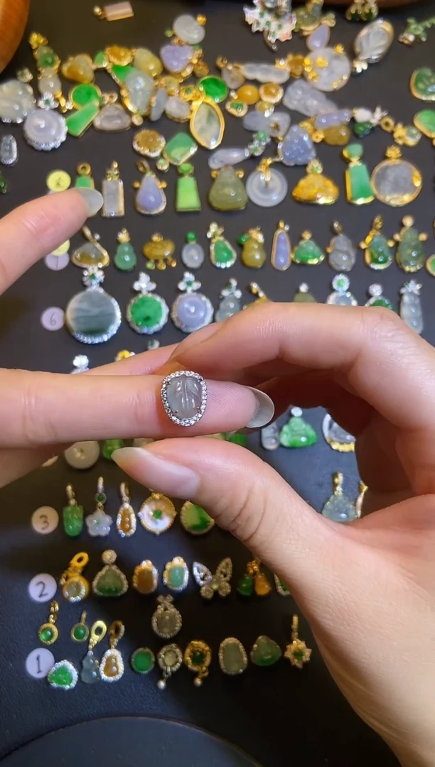 吊坠(不含链)银S925镶嵌翡翠1