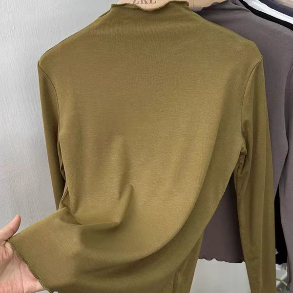 【宠粉浮力】保暖上衣百搭森系半高领长袖打底衫女内搭A31994