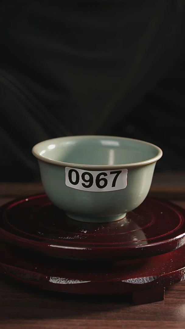 杯原矿仿古青绿釉杯子