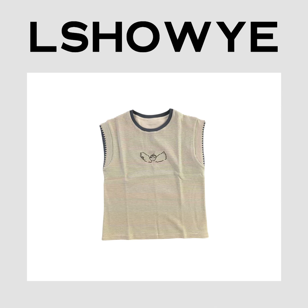 LSHOWYE｜小天使无袖撞色领T恤 4164XG