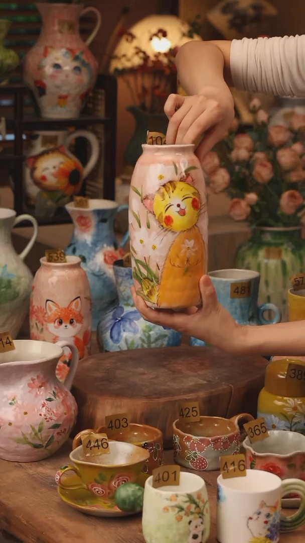 陶瓷景德镇设计师手作花器摆件侘寂风104