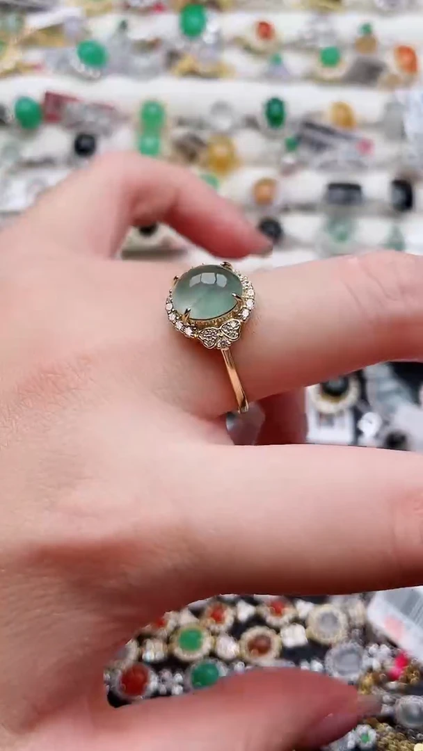 银S925镶嵌戒指翡翠87