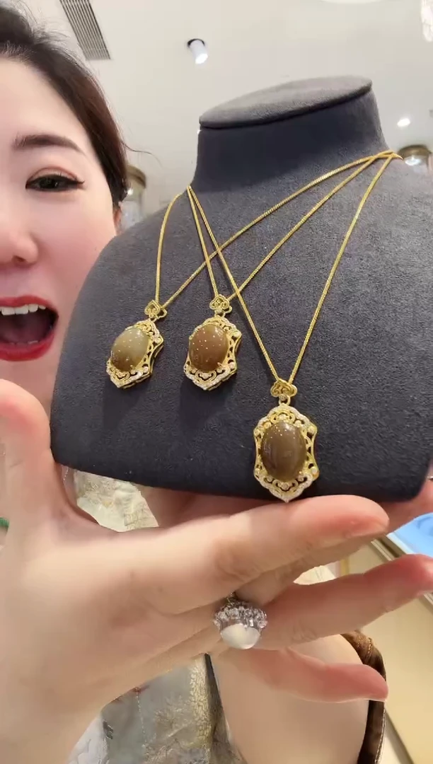 和田玉银S925镶嵌颈饰【11】（多样性发一）