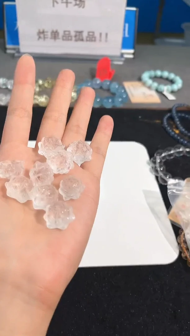 水晶手链未镶嵌60号白水单头莲花珠单颗配件