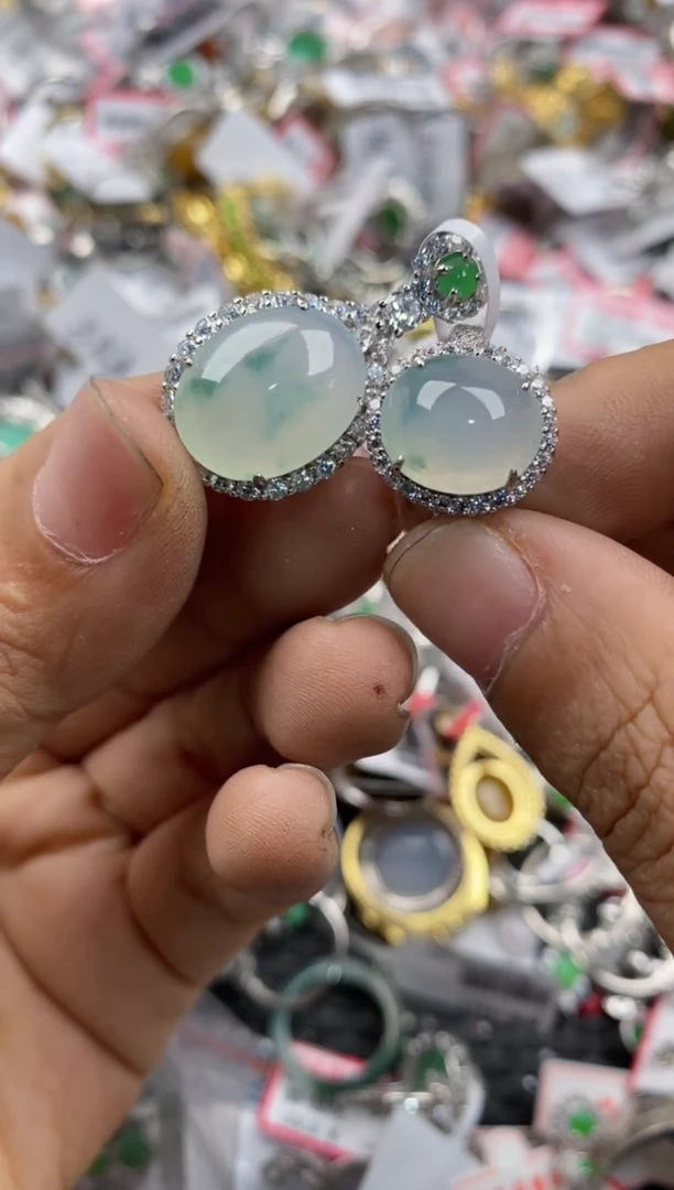 银S925镶嵌戒指翡翠12                1