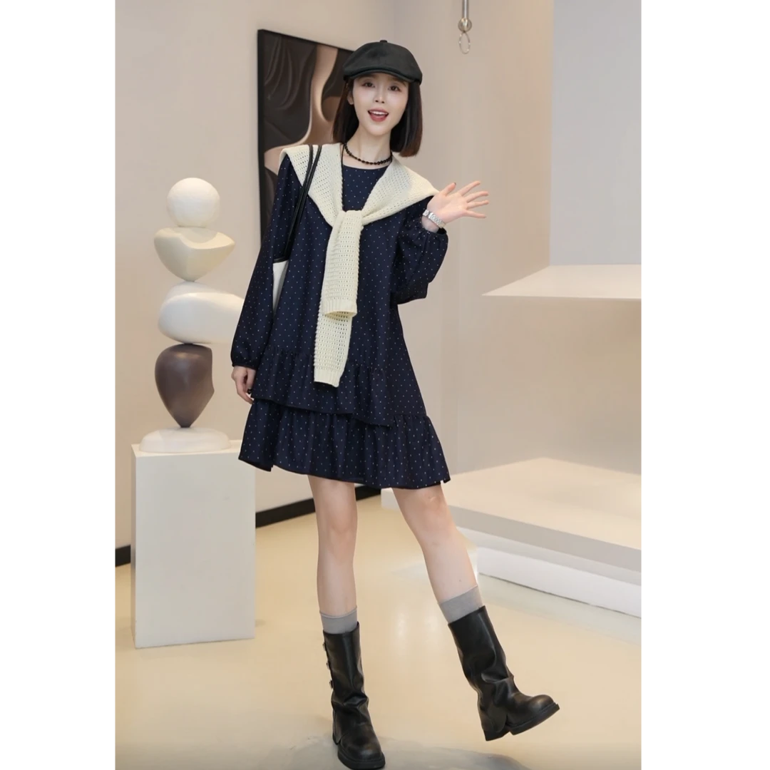 【YUE YUE】镂空针织米白色外搭叠穿百搭披肩D799