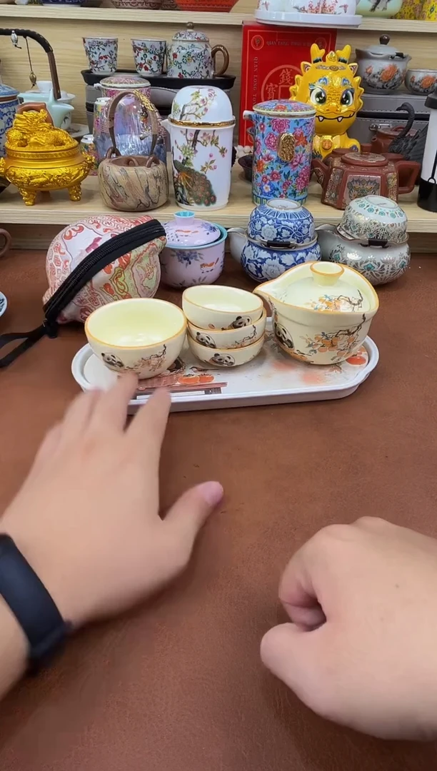 陶瓷茶具摆件旅行套组