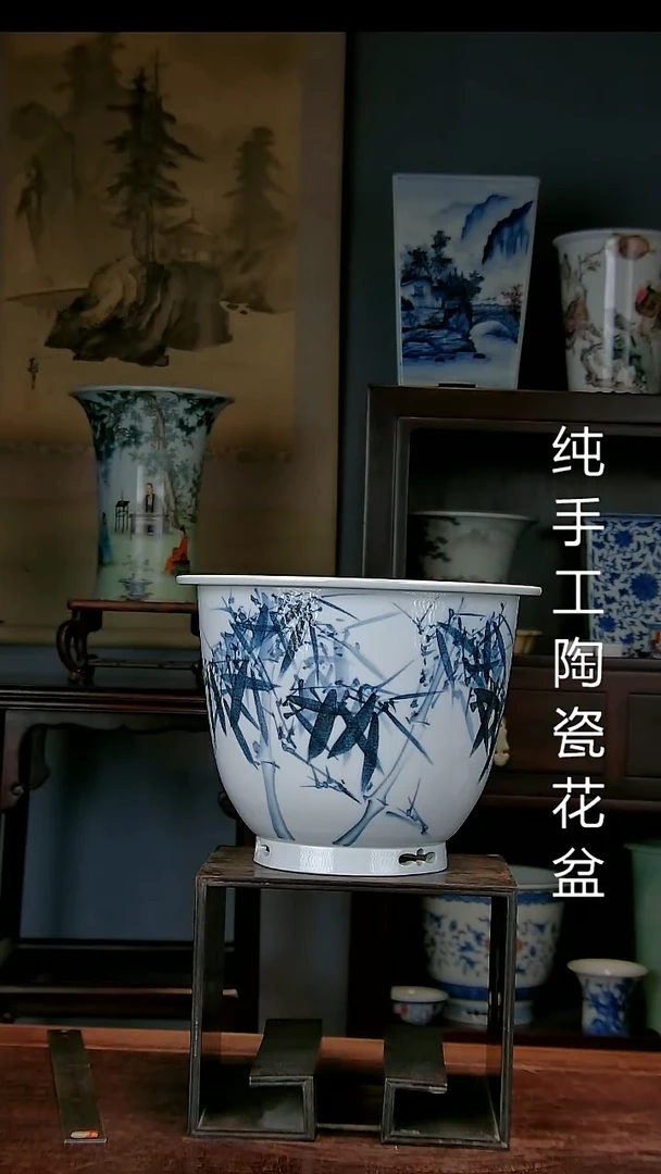 景德镇手工陶瓷花盆