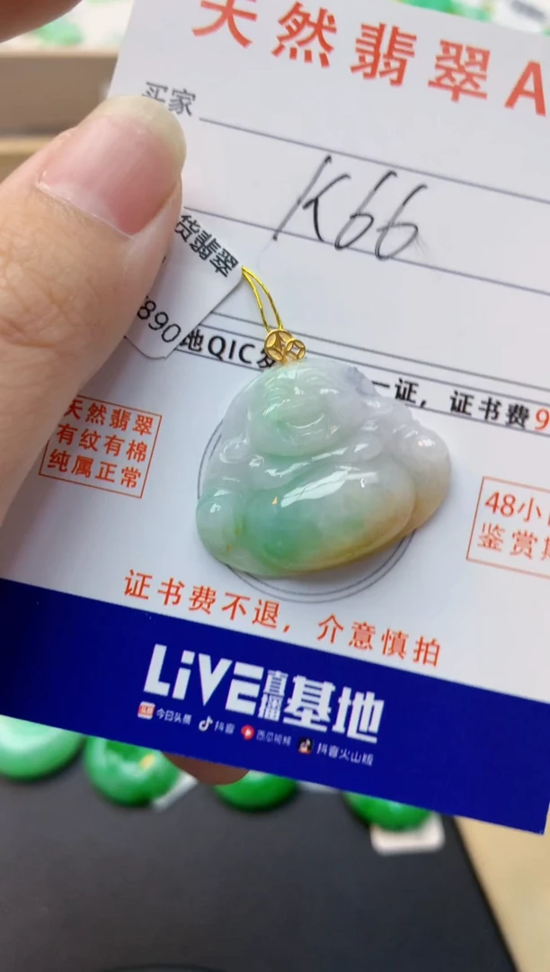 颈饰18K金镶嵌翡翠天然缅甸A货翡翠