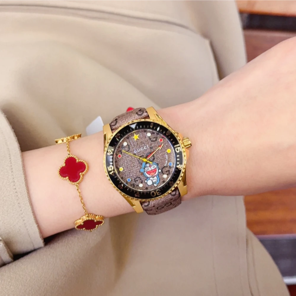 GUCCI/古驰 哆啦A梦 x Gucci 联名系列 腕表 石英机芯 帆布表带