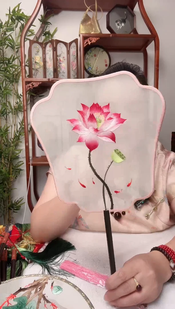 刺绣团扇-双面绣花