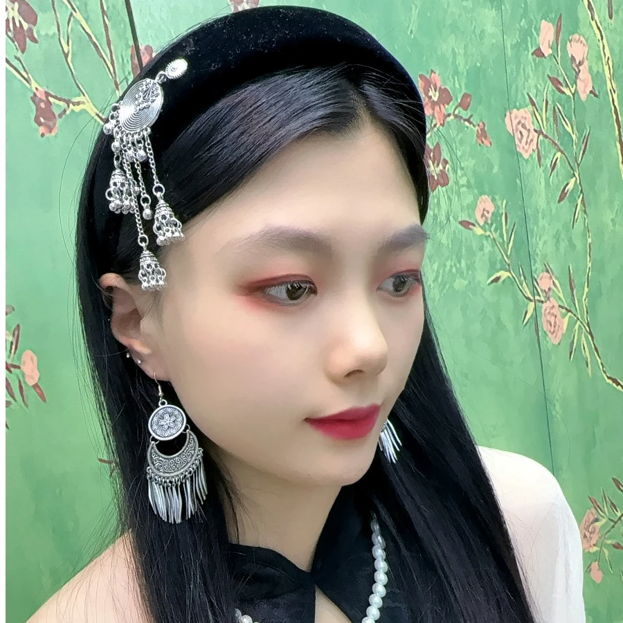 民族风复古港风女复古宫廷发箍饰品古风发饰头箍气质头饰发箍流苏