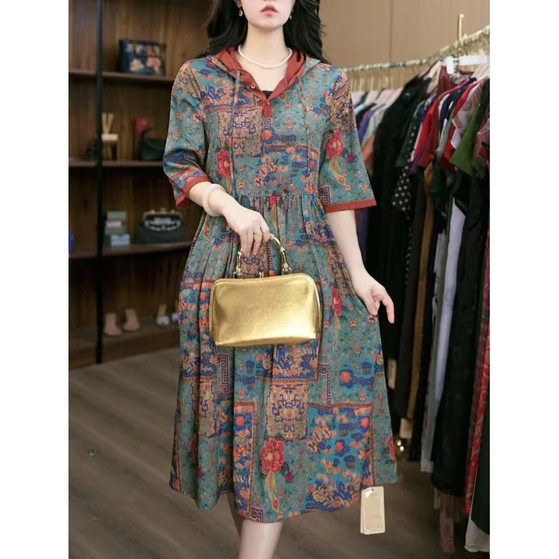 23310-27新款女士连帽连衣裙