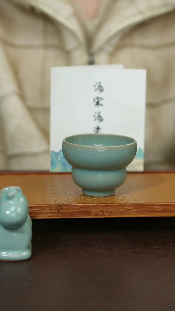 摆件瓷原矿原釉汝宋汝瓷 葫芦杯