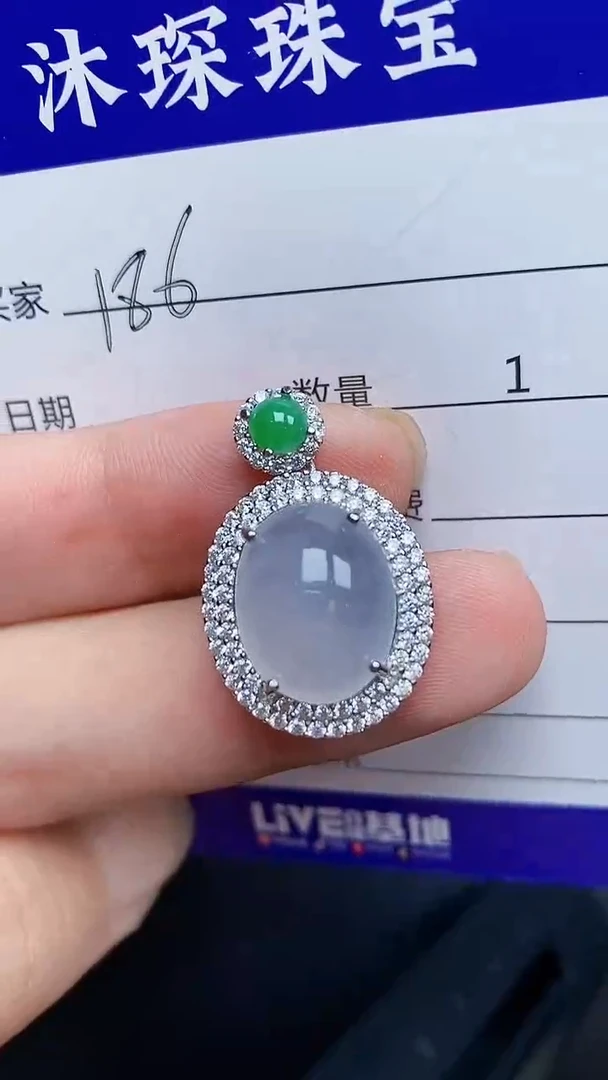 翡翠戒指银S925镶嵌1860