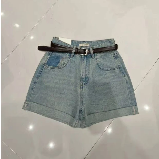 十三行T台-夏季福秒翻边牛仔短裤#66620