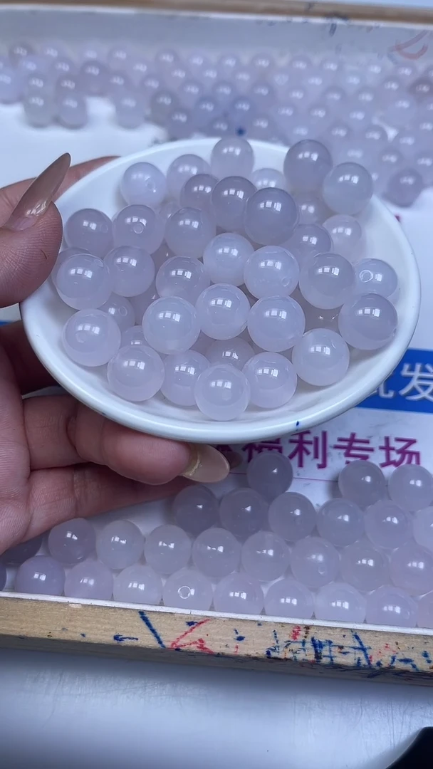 未镶嵌散珠南红玛瑙B430 淡紫荔枝冻12mm5颗9.9元