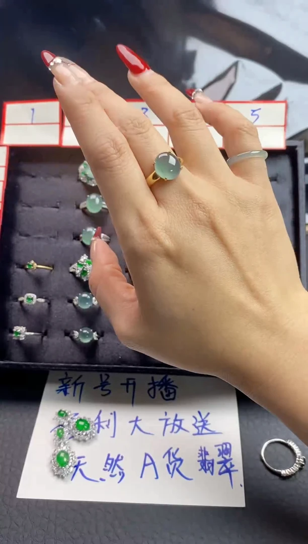 【闪购商品】翡翠戒指银S925镶嵌女士戒指