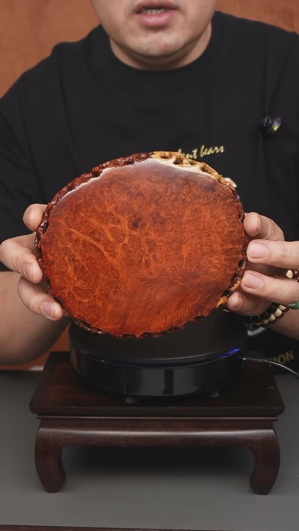 缅甸花梨（花梨木类）瘤疤壶承