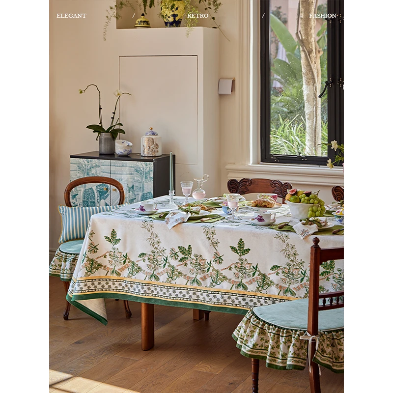 蜡笔派莫莉庄园法式田园氛围感桌布复古防水高级感茶几盖布定制