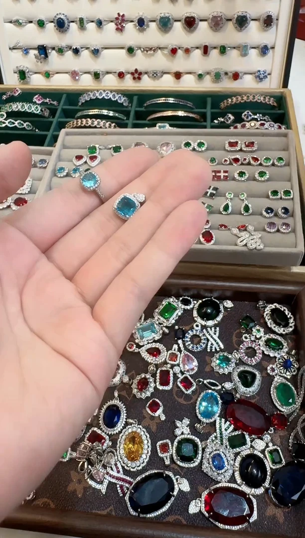 未镶嵌戒指托帕石托帕石套装