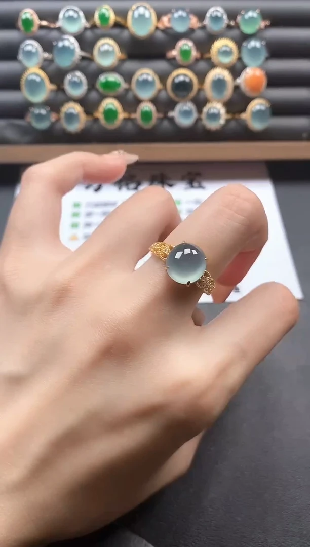 银S925镶嵌戒指翡翠51151