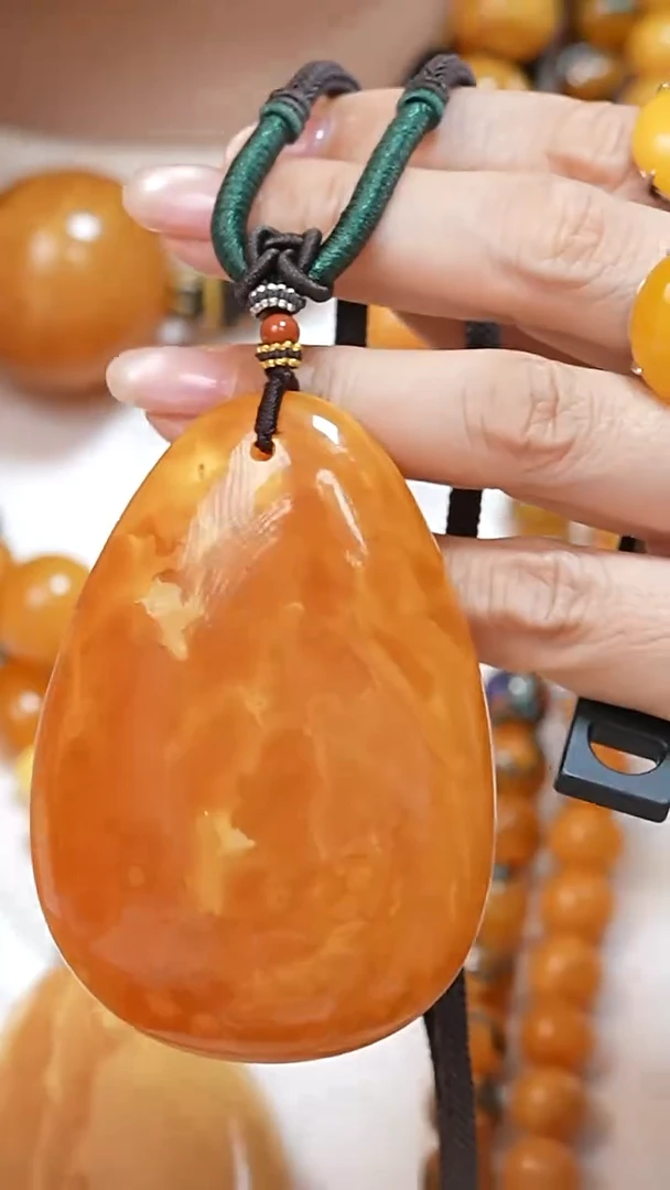 蜜蜡颈饰未镶嵌4443天然蜜蜡珠宝奇石云端妖孽石膏花蜡全部保真