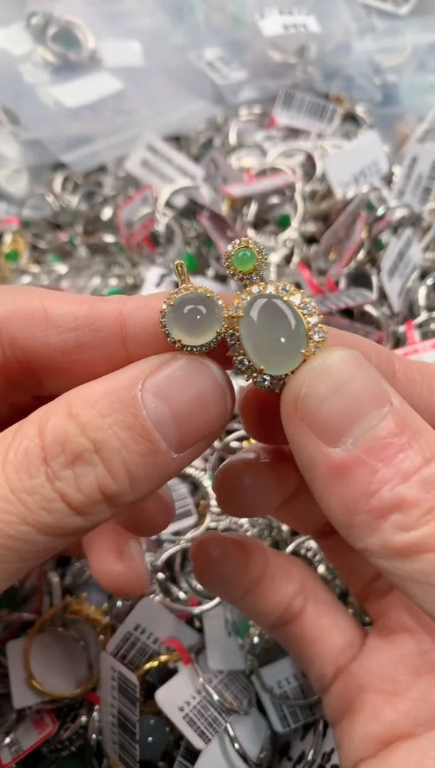 银S925镶嵌戒指翡翠222    8