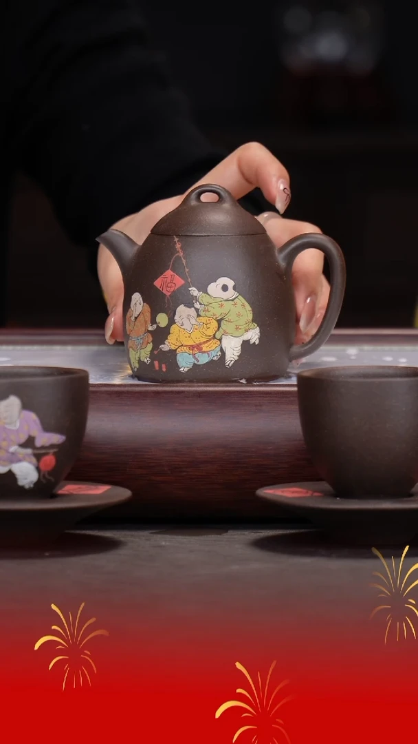 【闪购商品】紫砂茶壶杨建英/紫玉金砂/秦权套组/220cc