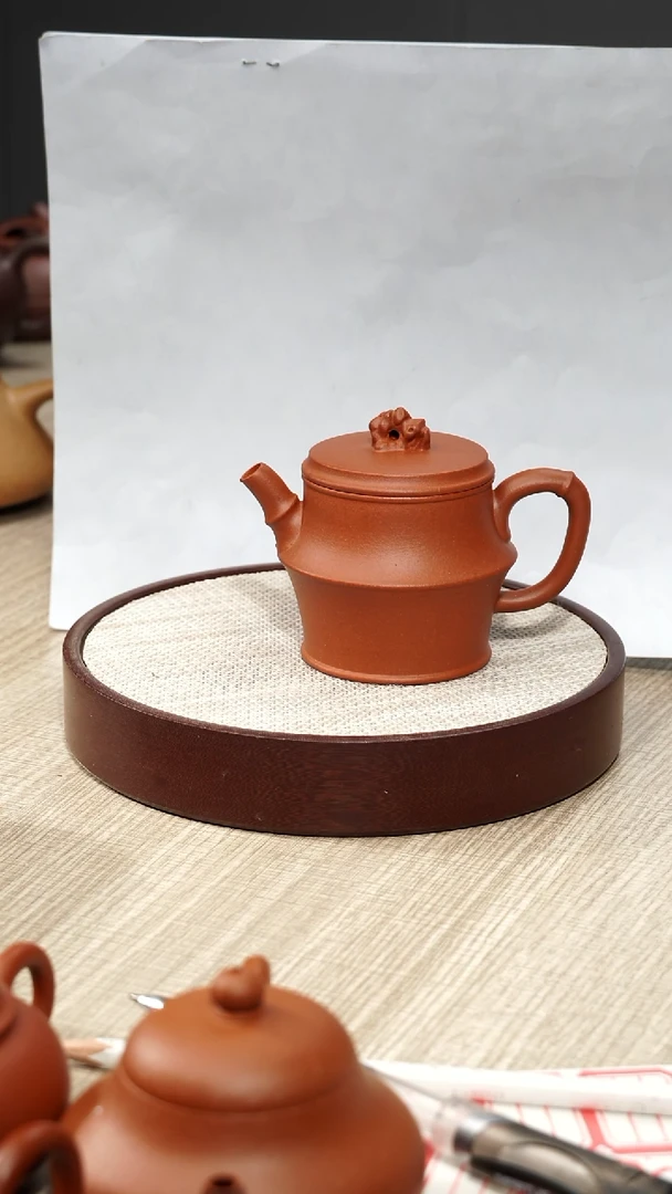 【闪购商品】紫砂茶壶黄龙山大红泥竹段太湖石壶