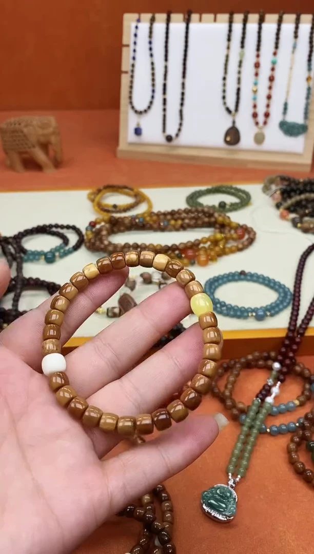 吊坠库克未镶嵌单圈库克菩提老蜡手串