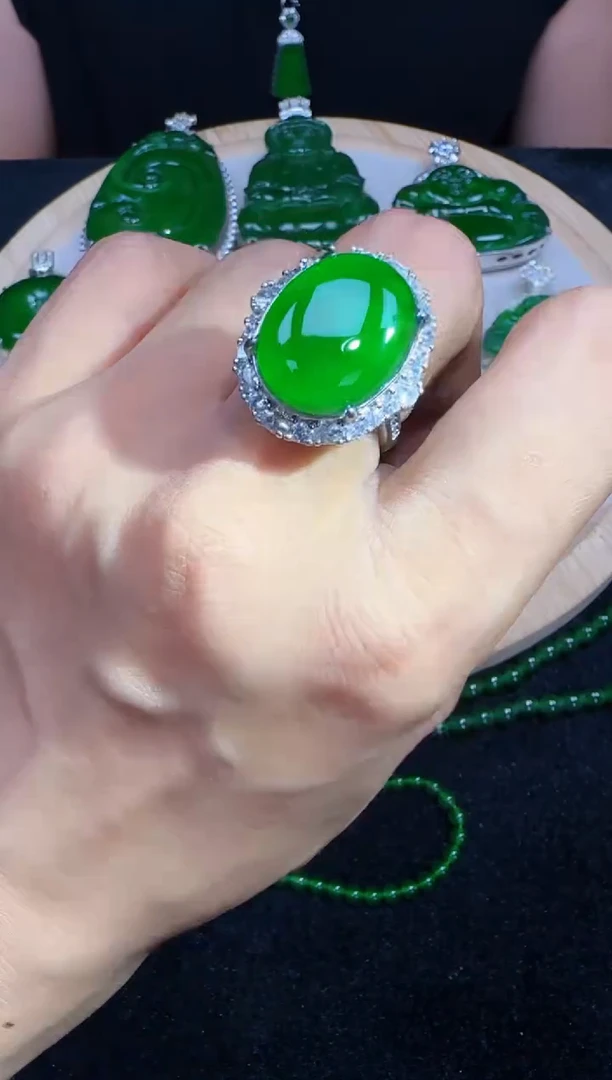 未镶嵌定制翡翠翡翠戒指153