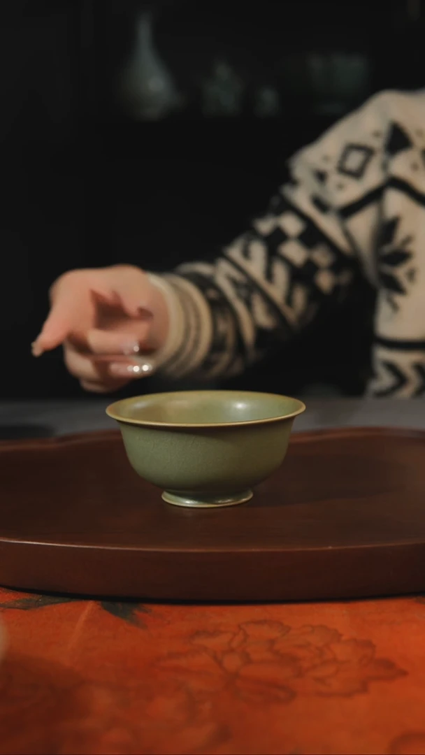 杯子压手 柴烧 汝州原产地原矿仿古老釉