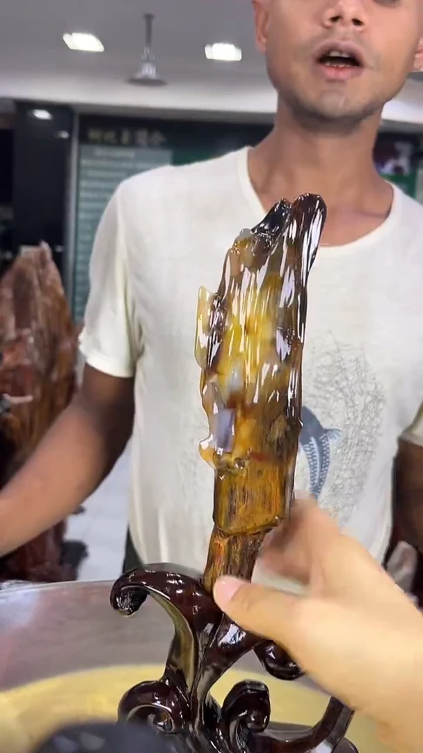 缅甸天然树化玉摆件