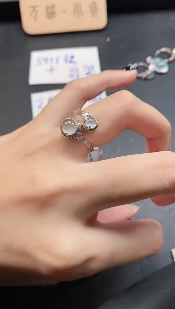 银S925镶嵌戒指翡翠51511