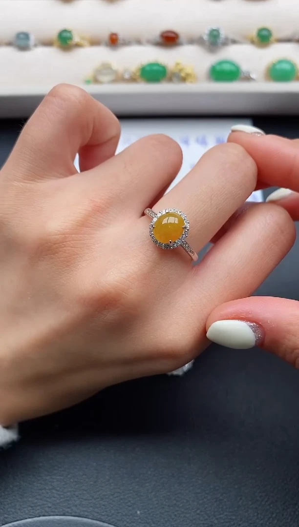 银S925镶嵌戒指翡翠777777+1