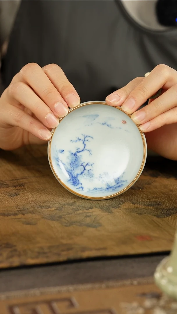善窑厂汝窑月白山水普洱杯